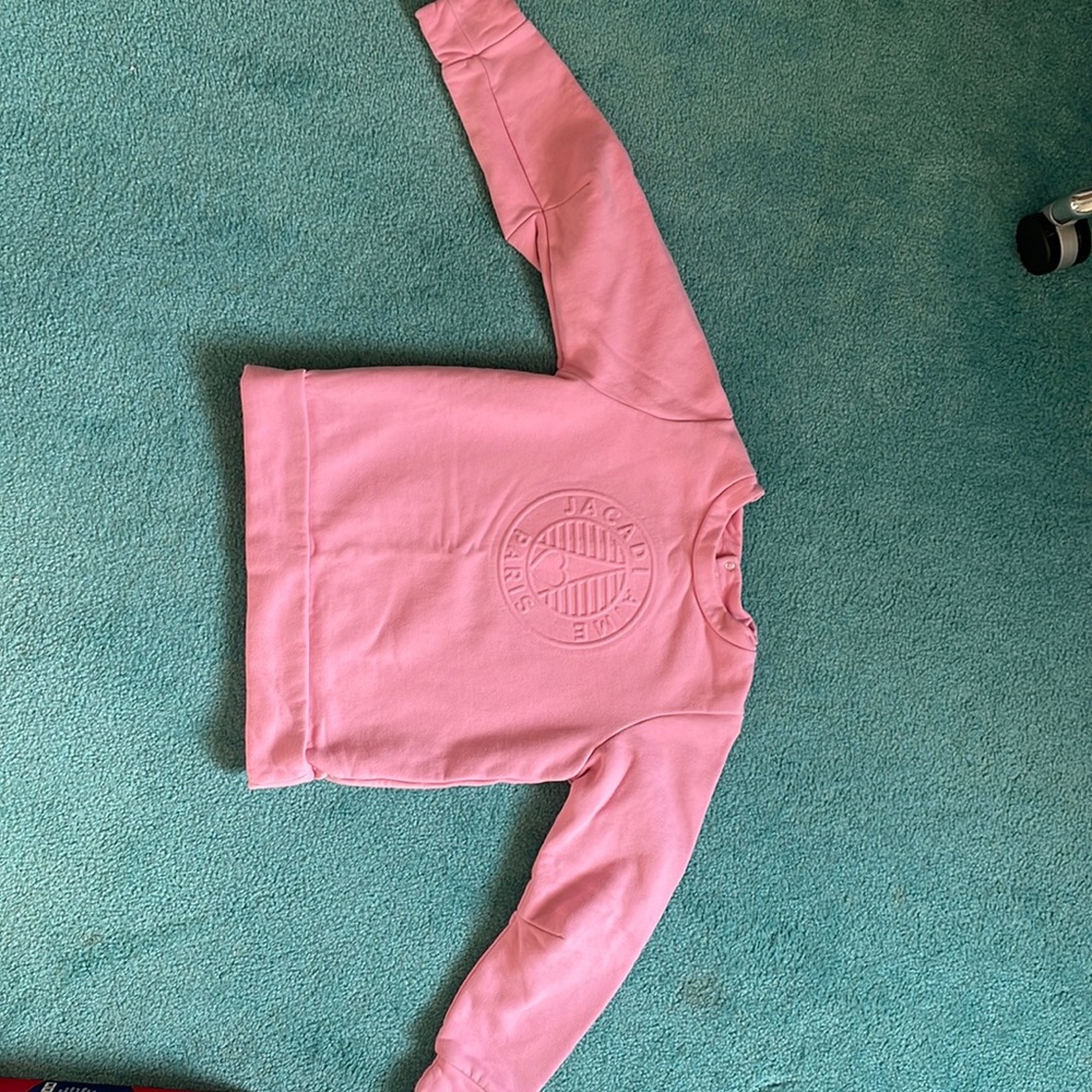 Girls Jacadi Paris pink Eiffel Tower sweatshirt size 10.